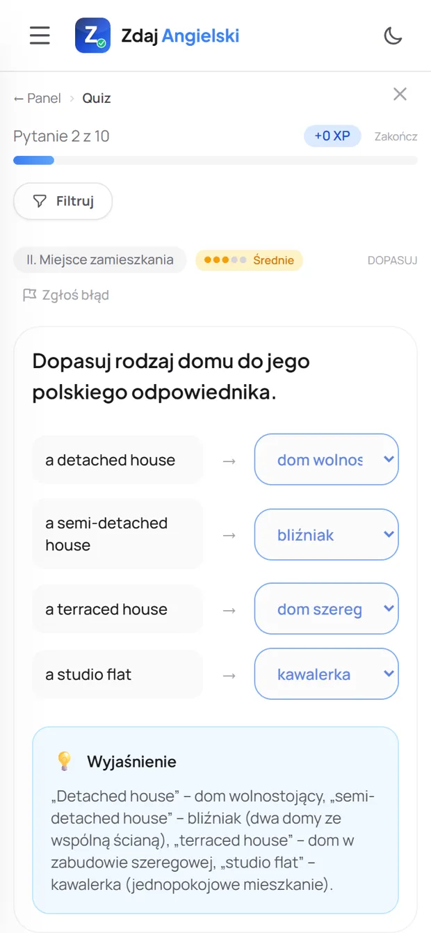 Poprawna odpowiedź z wyjaśnieniem — Miejsce zamieszkania